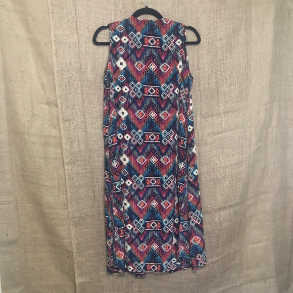 Lularoe Joy Cardigan Vest SZ S Aztec Tribal Print - Picture 6 of 7